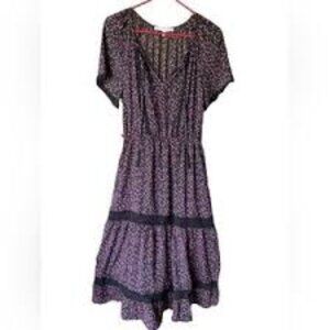 🔥Sale🔥 NWT Collective Concepts Leah Floral V-Neck Tiered Ruffle Midi Dress (L)